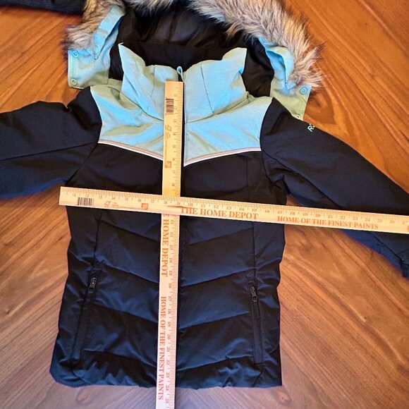 Girls 12-14 Y Roxy Teal and Black Ski Jacket - Picture 2 of 8